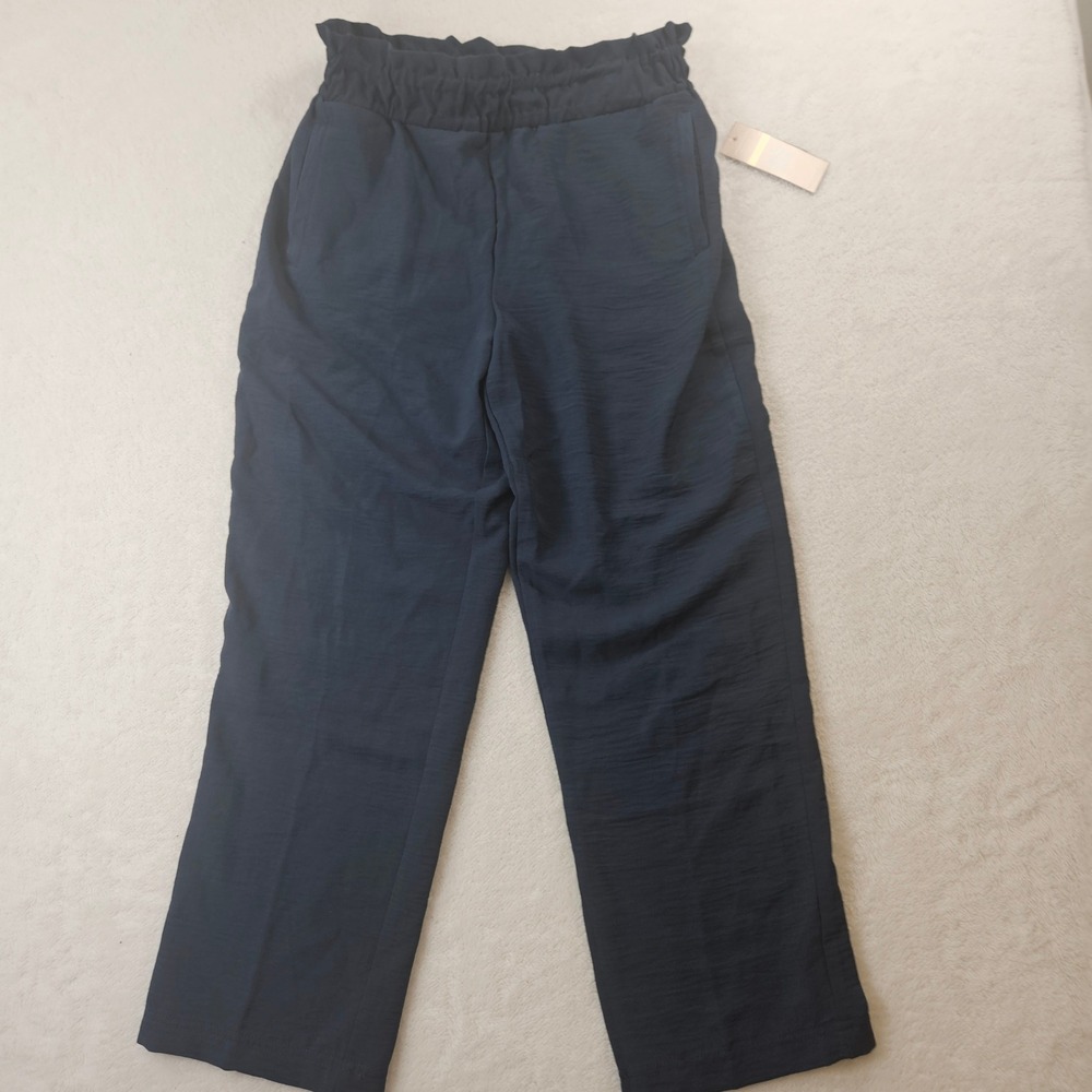 Hope & Harlow Navy Blue Paperbag Waist Pull On Pants HA81IZ43J Peacoat Medium